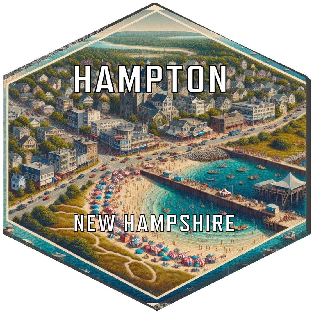 Hampton Hampshire Souvenir Travel Destination Die Cut Hexagon Fridge Magnet Image 1