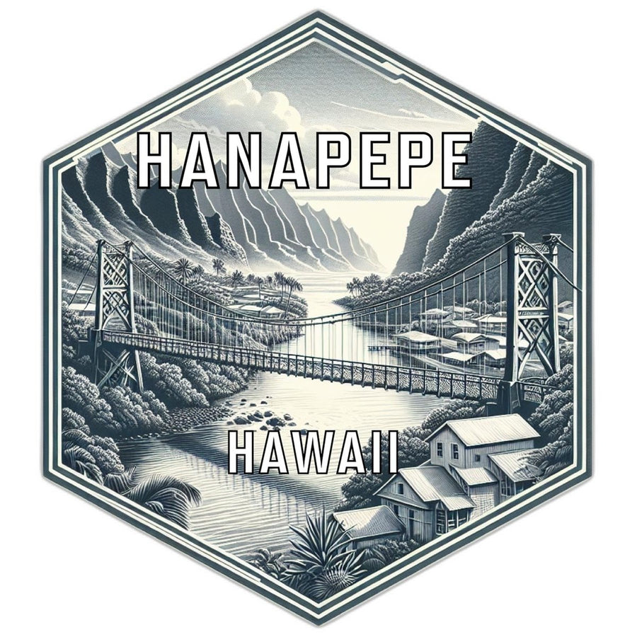 Hanapepe Hawaii Souvenir Travel Destination Die Cut Hexagon Fridge Magnet Image 1