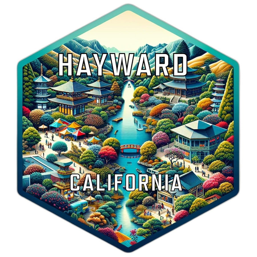 Hayward California Souvenir Travel Destination Die Cut Hexagon Fridge Magnet Image 1