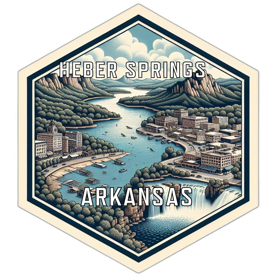 Heber Springs Arkansas Souvenir Travel Destination Die Cut Hexagon Fridge Magnet Image 1