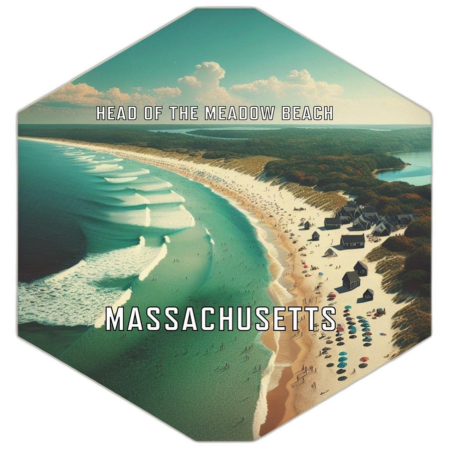 Head Of The Meadow Beach Massachusetts Souvenir Travel Destination Die Cut Hexagon Fridge Magnet Image 1