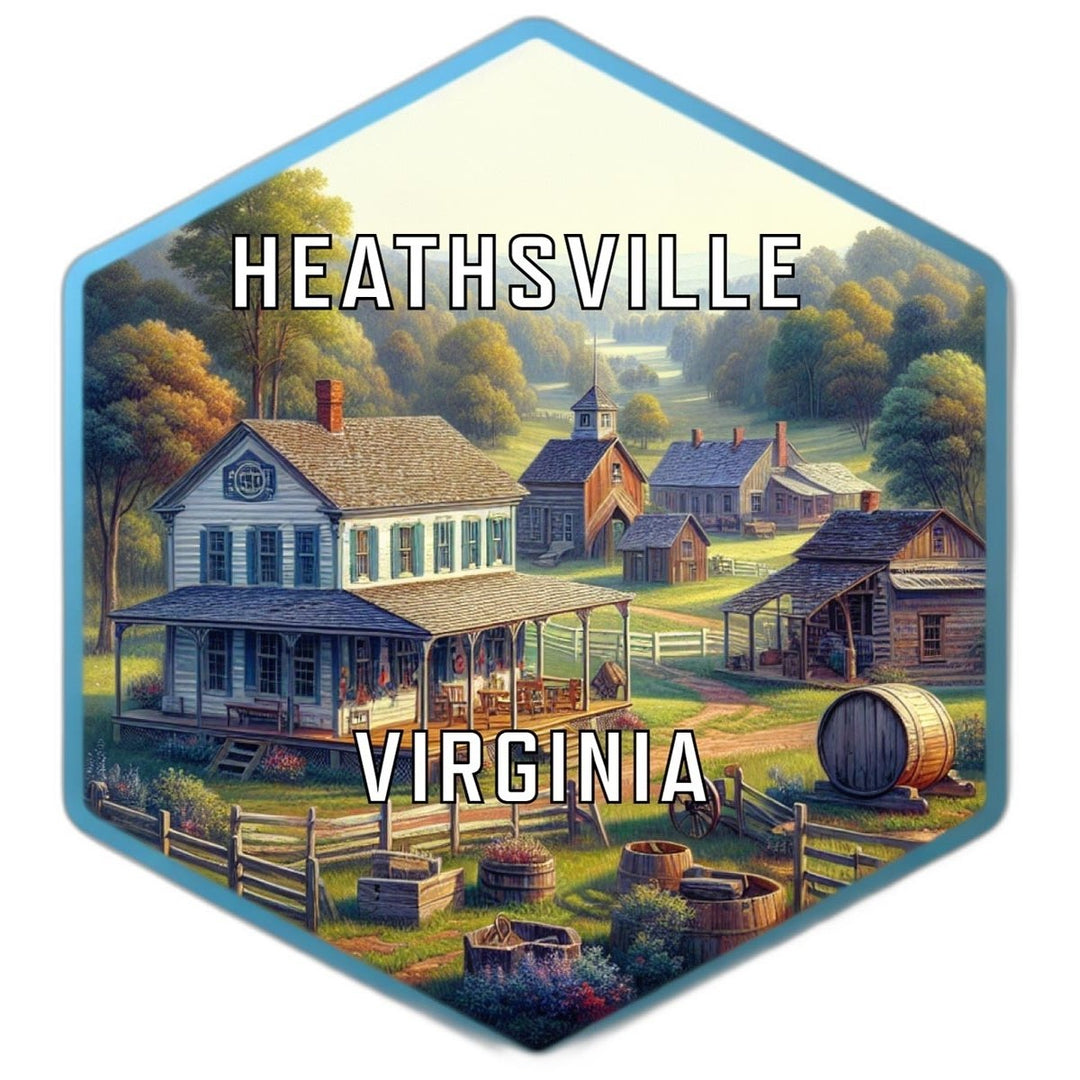 Heathsville Virginia Souvenir Travel Destination Die Cut Hexagon Fridge Magnet Image 1