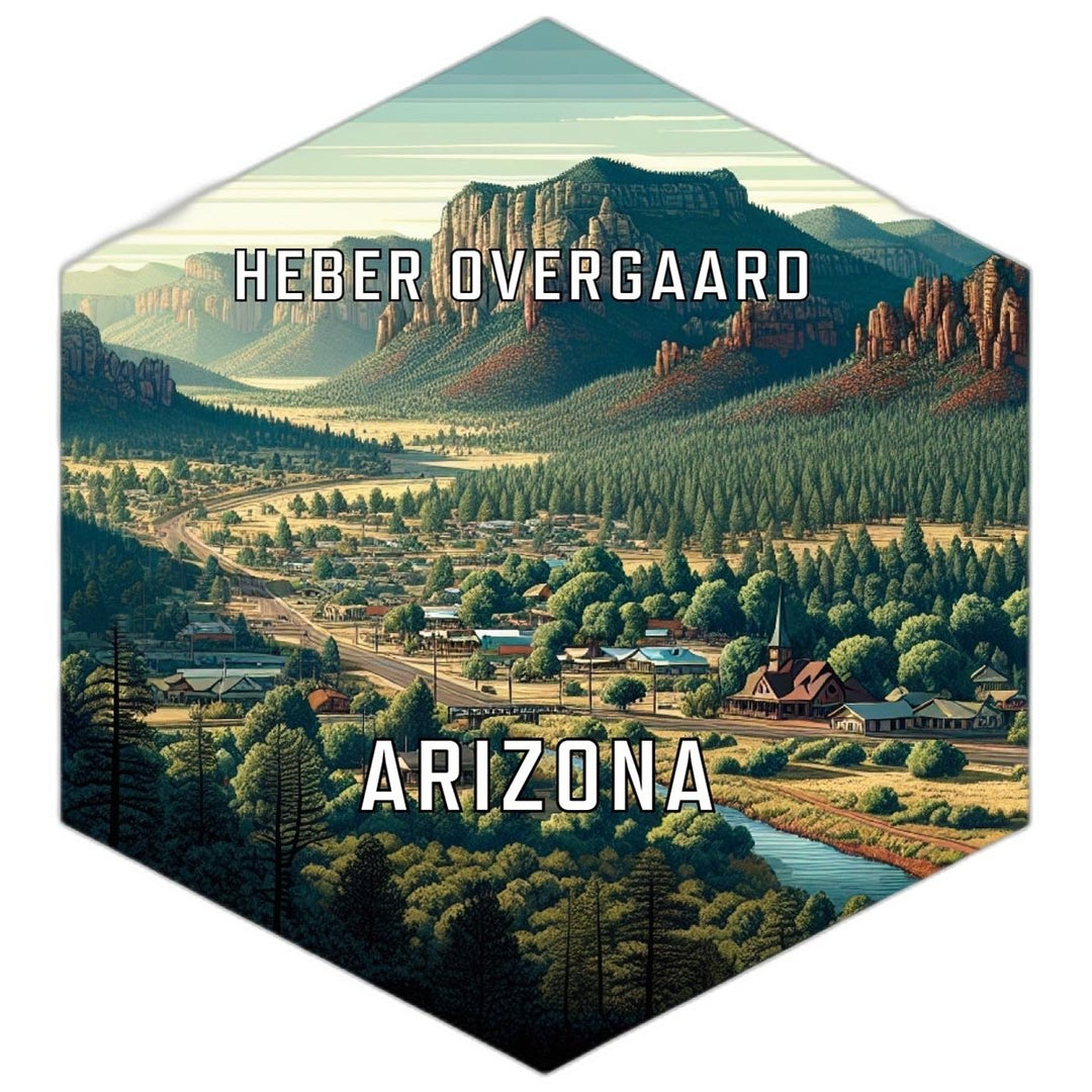 Heber Overgaard Arizona Souvenir Travel Destination Die Cut Hexagon Fridge Magnet Image 1