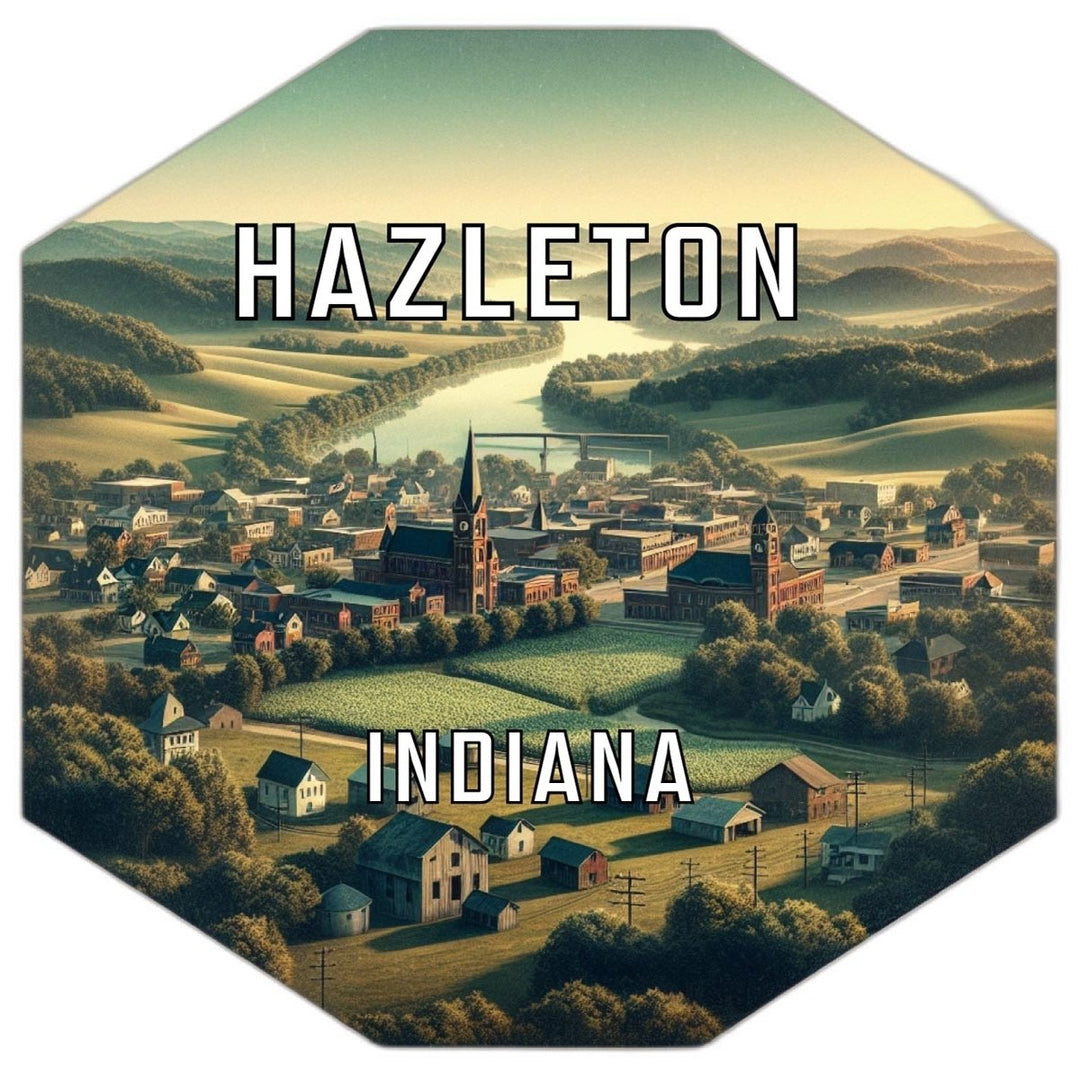 Hazleton Indiana Souvenir Travel Destination Die Cut Hexagon Fridge Magnet Image 1