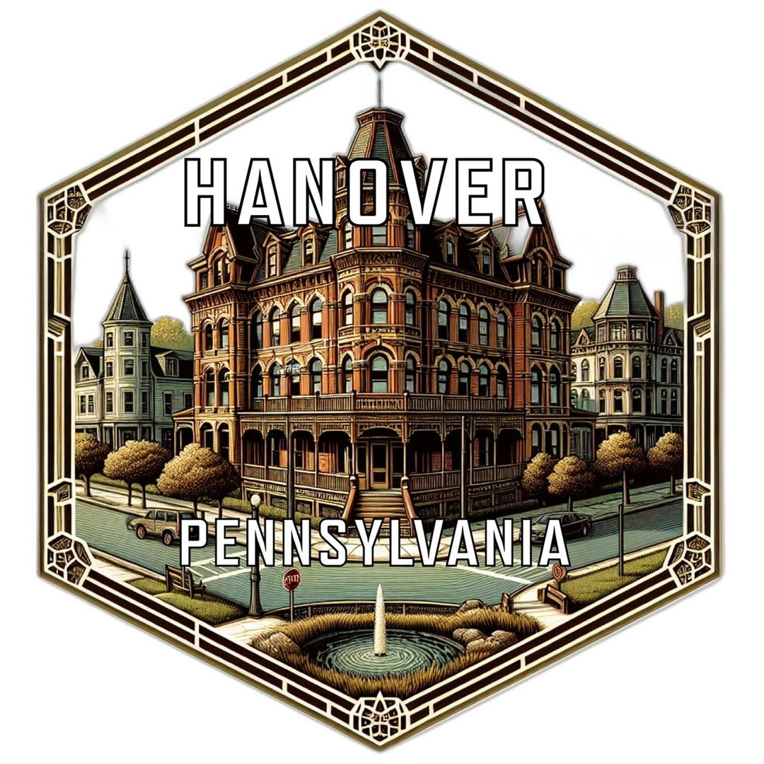 Hanover Pennsylvania Souvenir Travel Destination Die Cut Hexagon Fridge Magnet Image 1