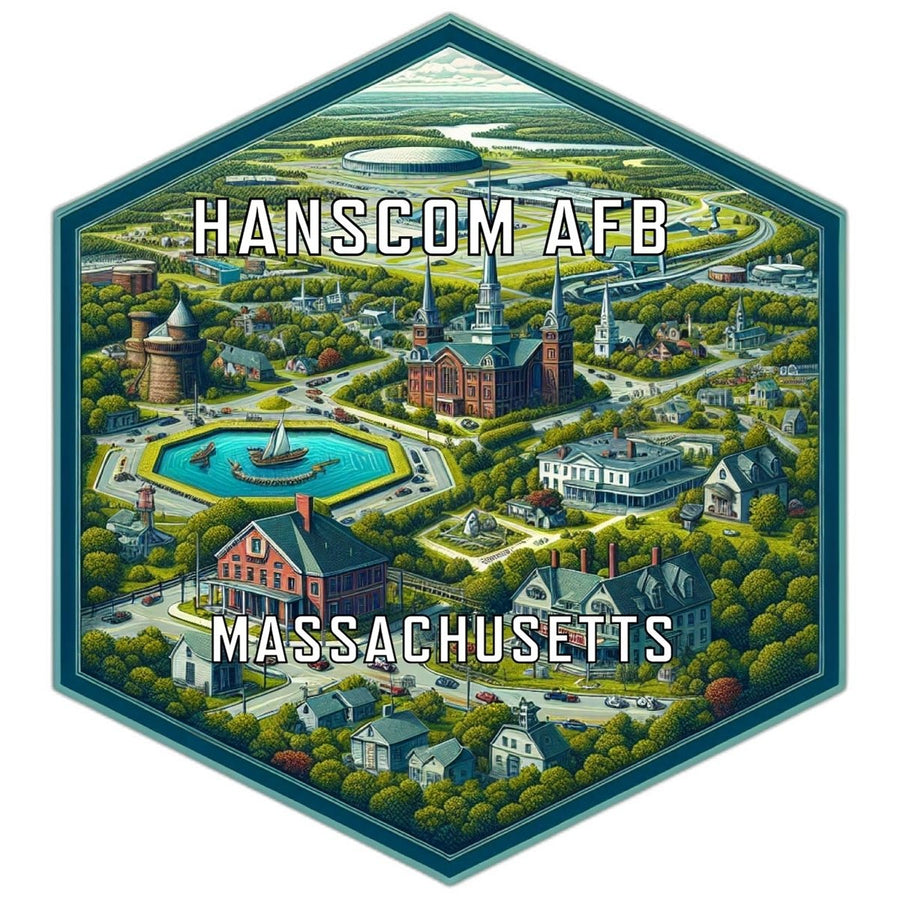 Hanscom Afb Massachusetts Souvenir Travel Destination Die Cut Hexagon Fridge Magnet Image 1