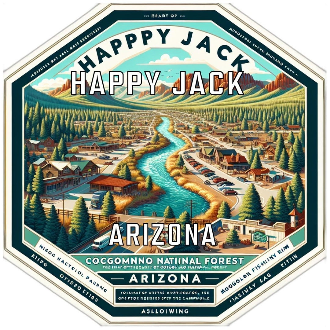 Happy Jack Arizona Souvenir Travel Destination Die Cut Hexagon Fridge Magnet Image 1