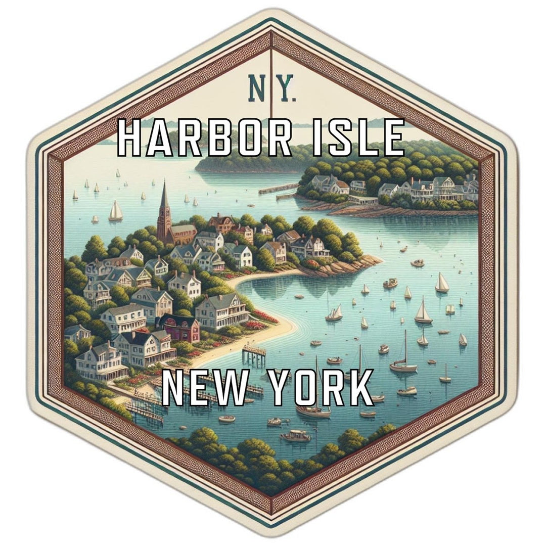 Harbor Isle York Souvenir Travel Destination Die Cut Hexagon Fridge Magnet Image 1