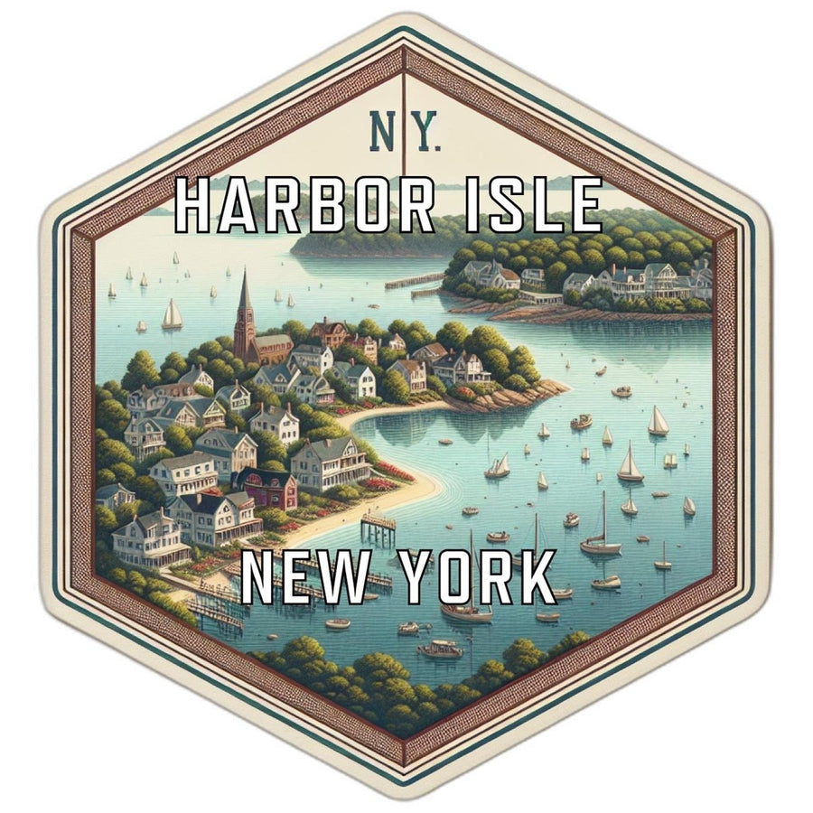 Harbor Isle York Souvenir Travel Destination Die Cut Hexagon Fridge Magnet Image 1