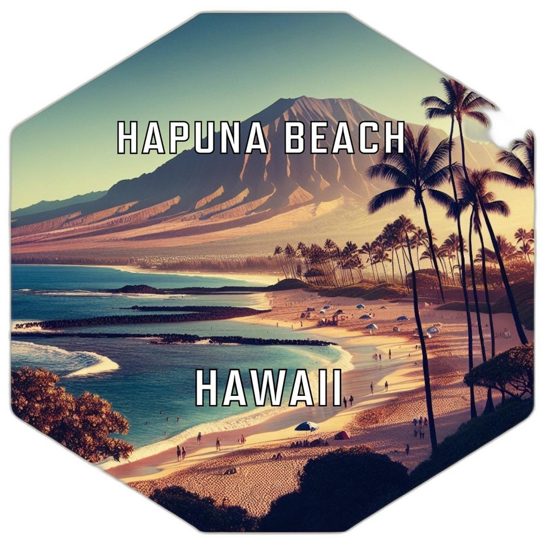 Hapuna Beach Hawaii Souvenir Travel Destination Die Cut Hexagon Fridge Magnet Image 1