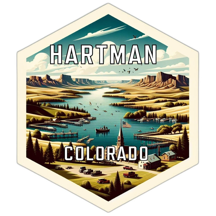 Hartman Colorado Souvenir Travel Destination Die Cut Hexagon Fridge Magnet Image 1