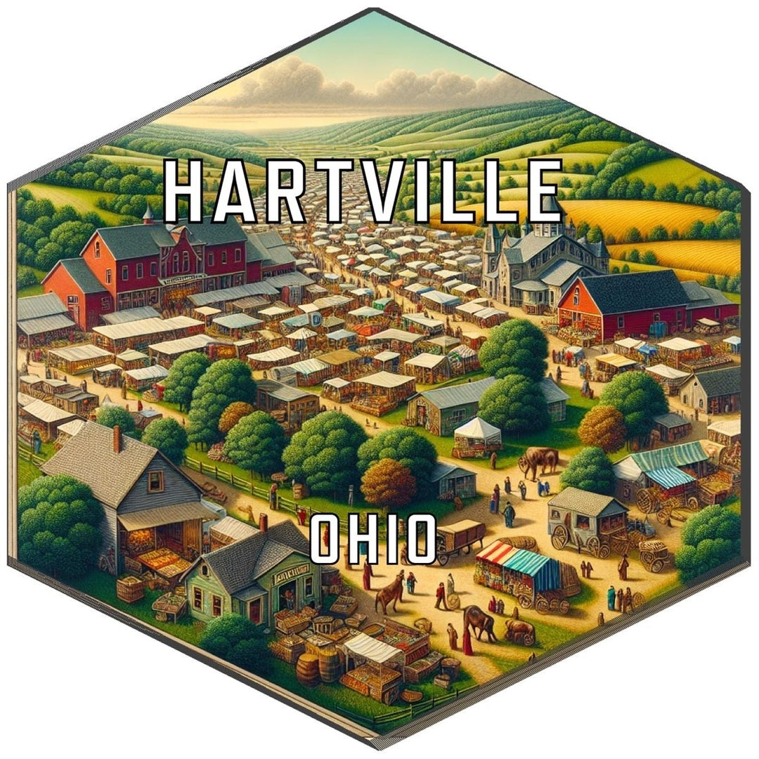 Hartville Ohio Souvenir Travel Destination Die Cut Hexagon Fridge Magnet Image 1