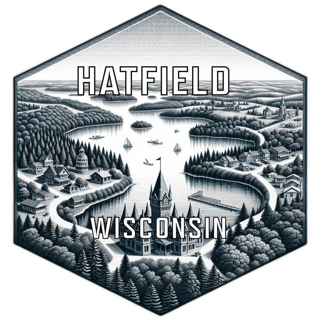 Hatfield Wisconsin Souvenir Travel Destination Die Cut Hexagon Fridge Magnet Image 1