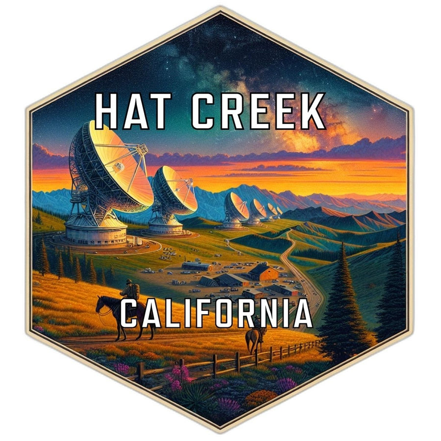 Hat Creek California Souvenir Travel Destination Die Cut Hexagon Fridge Magnet Image 1