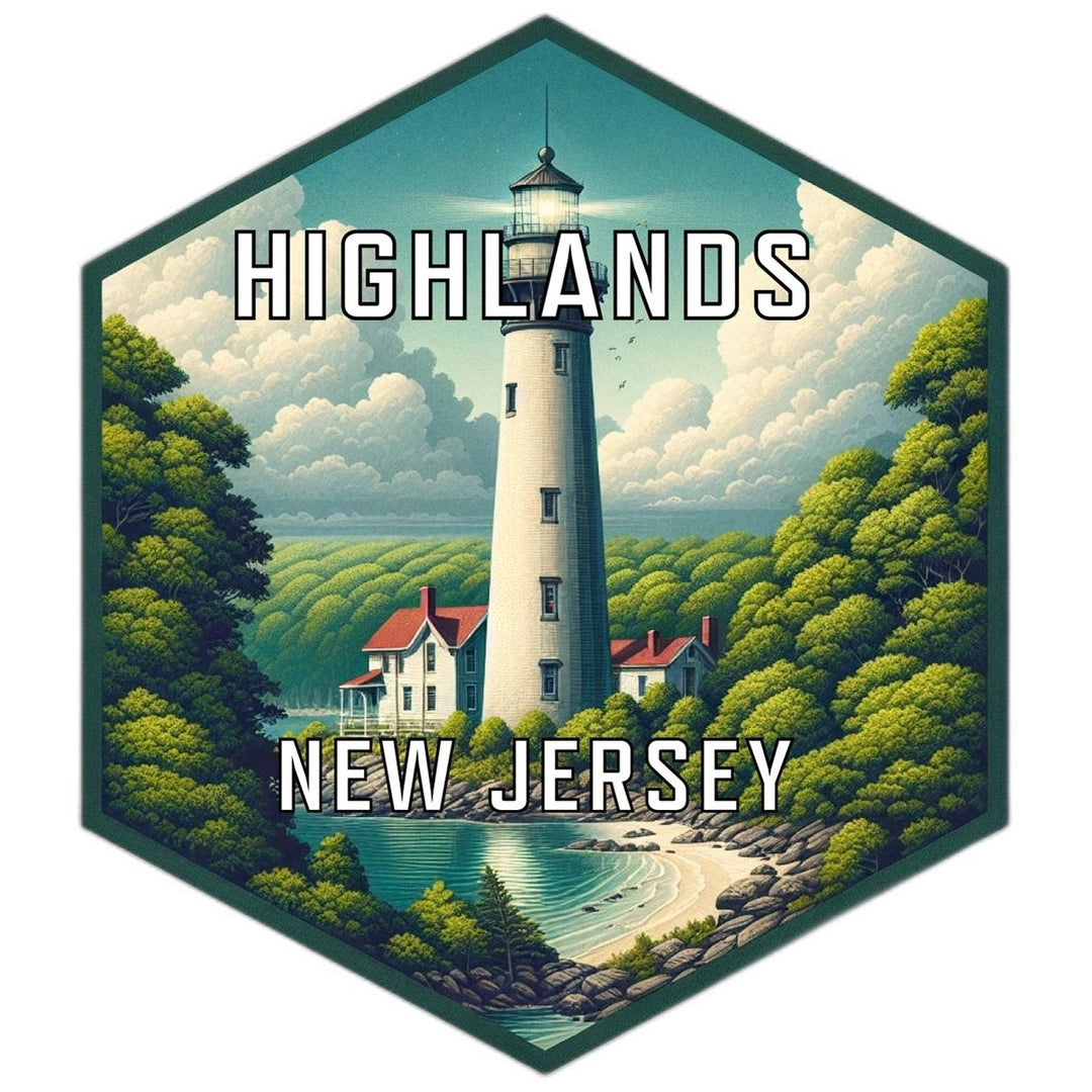 Highlands Jersey Souvenir Travel Destination Die Cut Hexagon Fridge Magnet Image 1