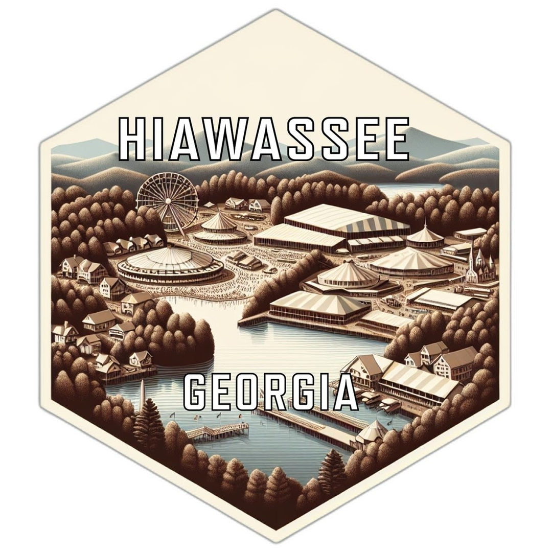 Hiawassee Georgia Souvenir Travel Destination Die Cut Hexagon Fridge Magnet Image 1