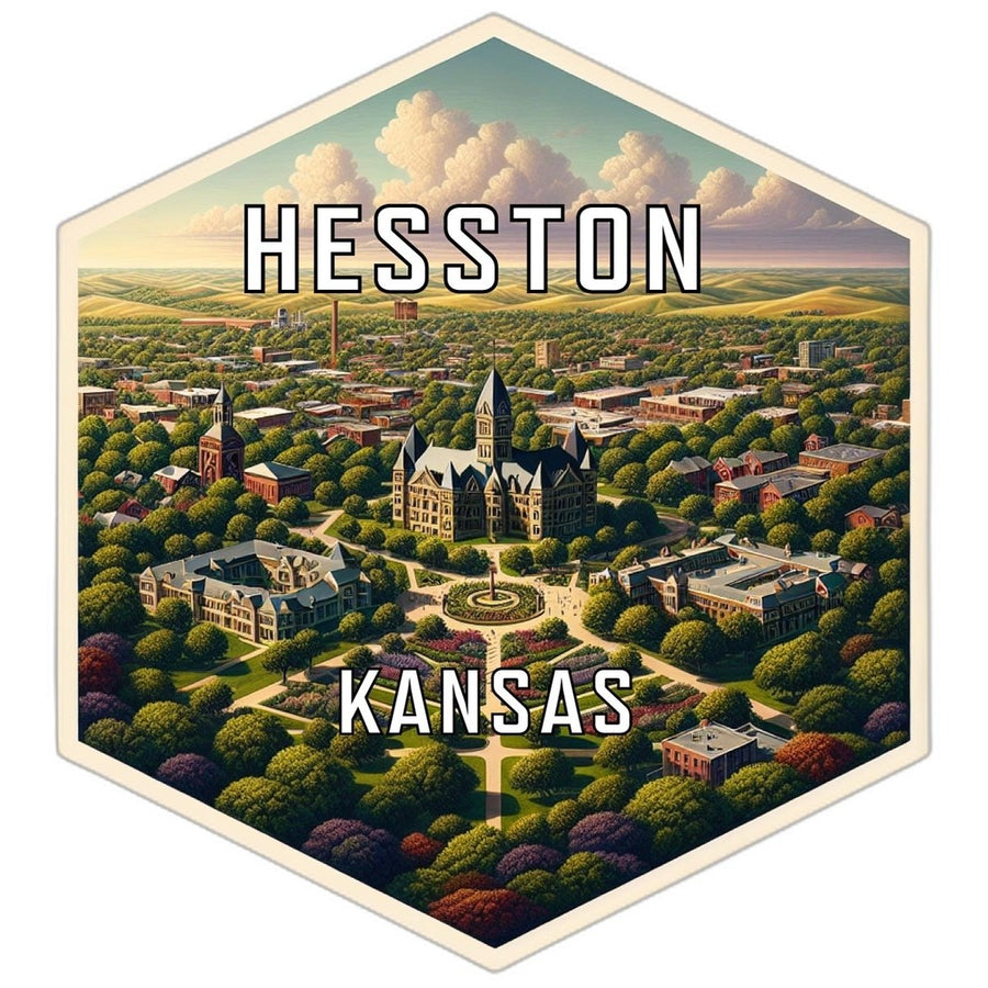 Hesston Kansas Souvenir Travel Destination Die Cut Hexagon Fridge Magnet Image 1