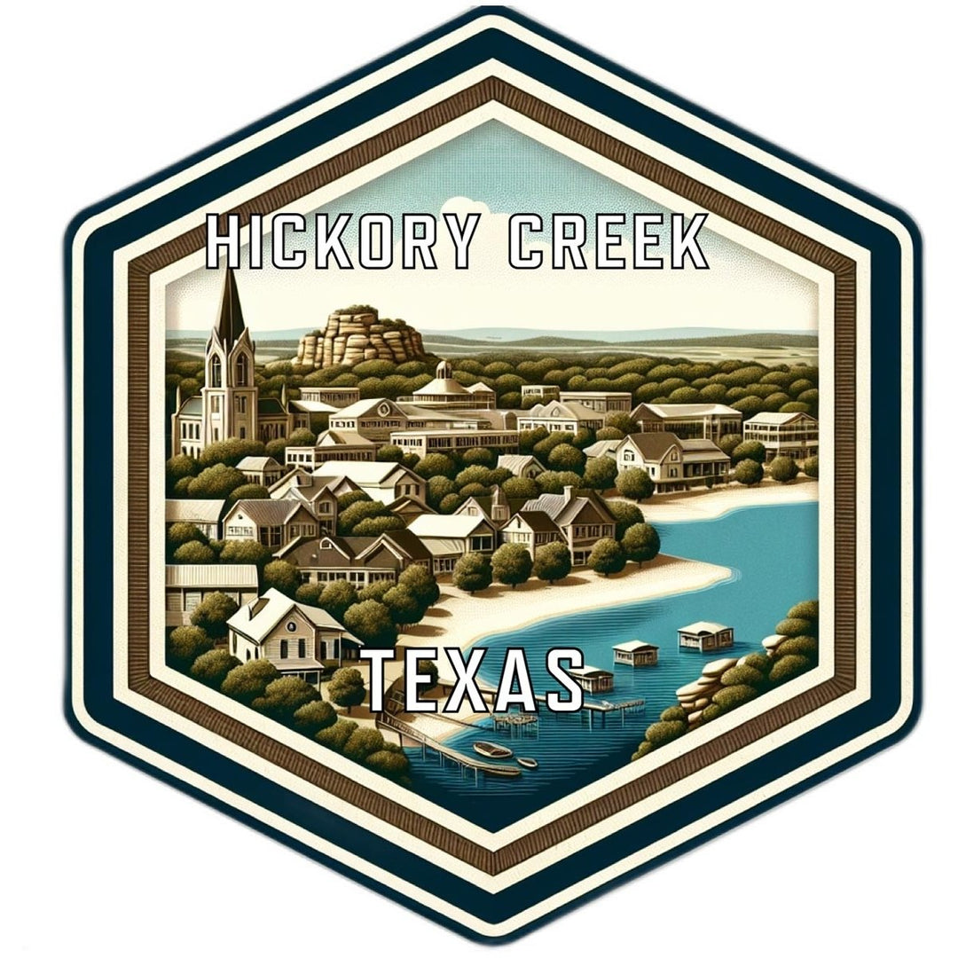 Hickory Creek Texas Souvenir Travel Destination Die Cut Hexagon Fridge Magnet Image 1