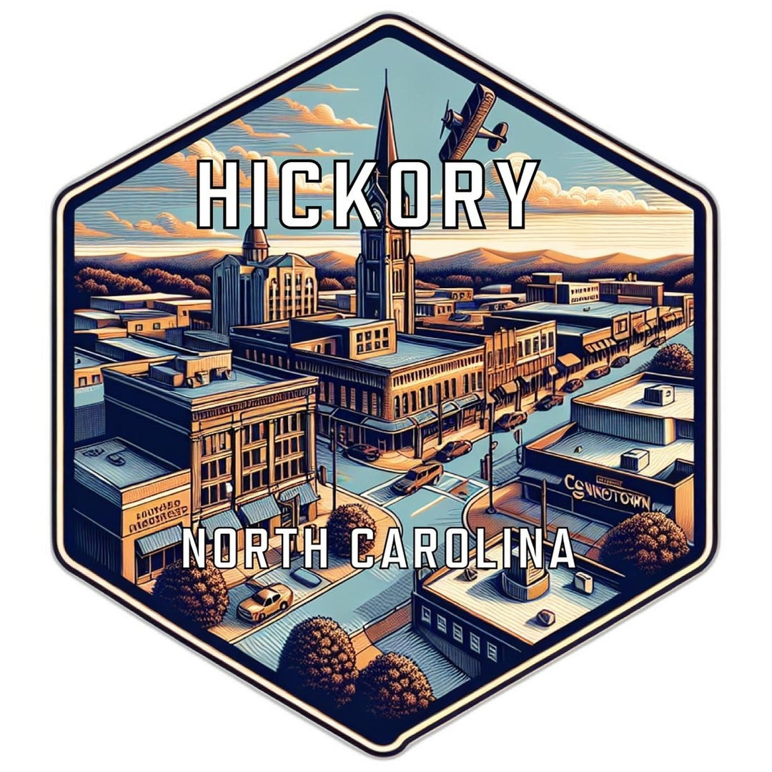 Hickory North Carolina Souvenir Travel Destination Die Cut Hexagon Fridge Magnet Image 1