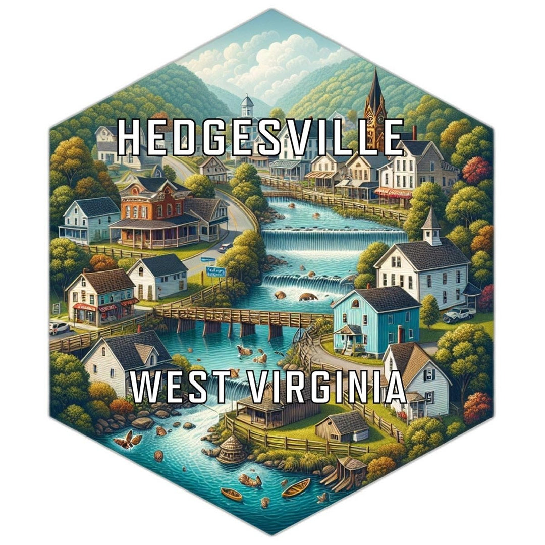 Hedgesville West Virginia Souvenir Travel Destination Die Cut Hexagon Fridge Magnet Image 1