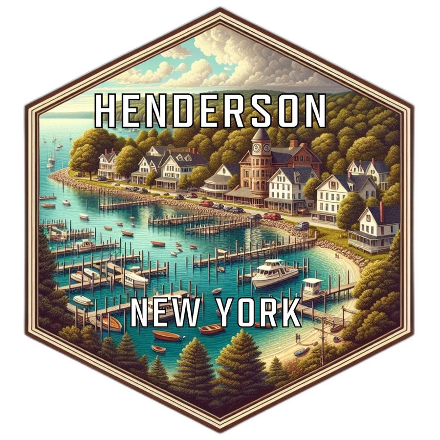 Henderson York Souvenir Travel Destination Die Cut Hexagon Fridge Magnet Image 1