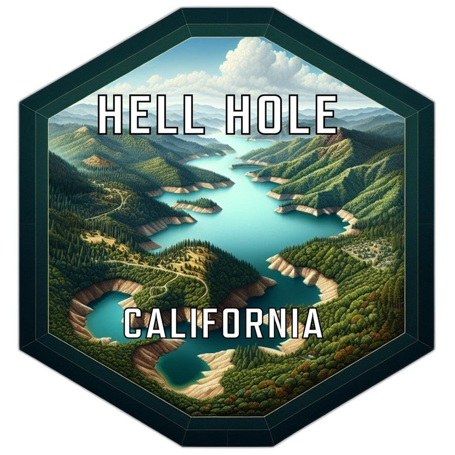 Hell Hole California Souvenir Travel Destination Die Cut Hexagon Fridge Magnet Image 1