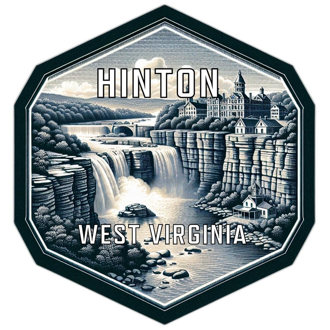 Hinton West Virginia Souvenir Travel Destination Die Cut Hexagon Fridge Magnet Image 1