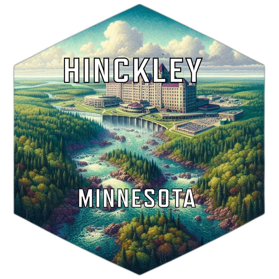 Hinckley Minnesota Souvenir Travel Destination Die Cut Hexagon Fridge Magnet Image 1