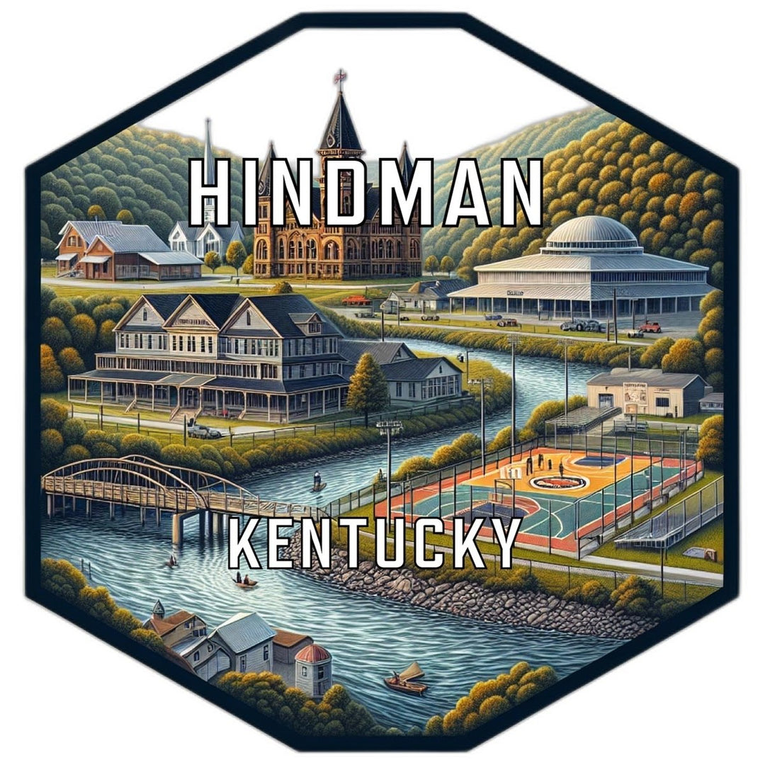 Hindman Kentucky Souvenir Travel Destination Die Cut Hexagon Fridge Magnet Image 1