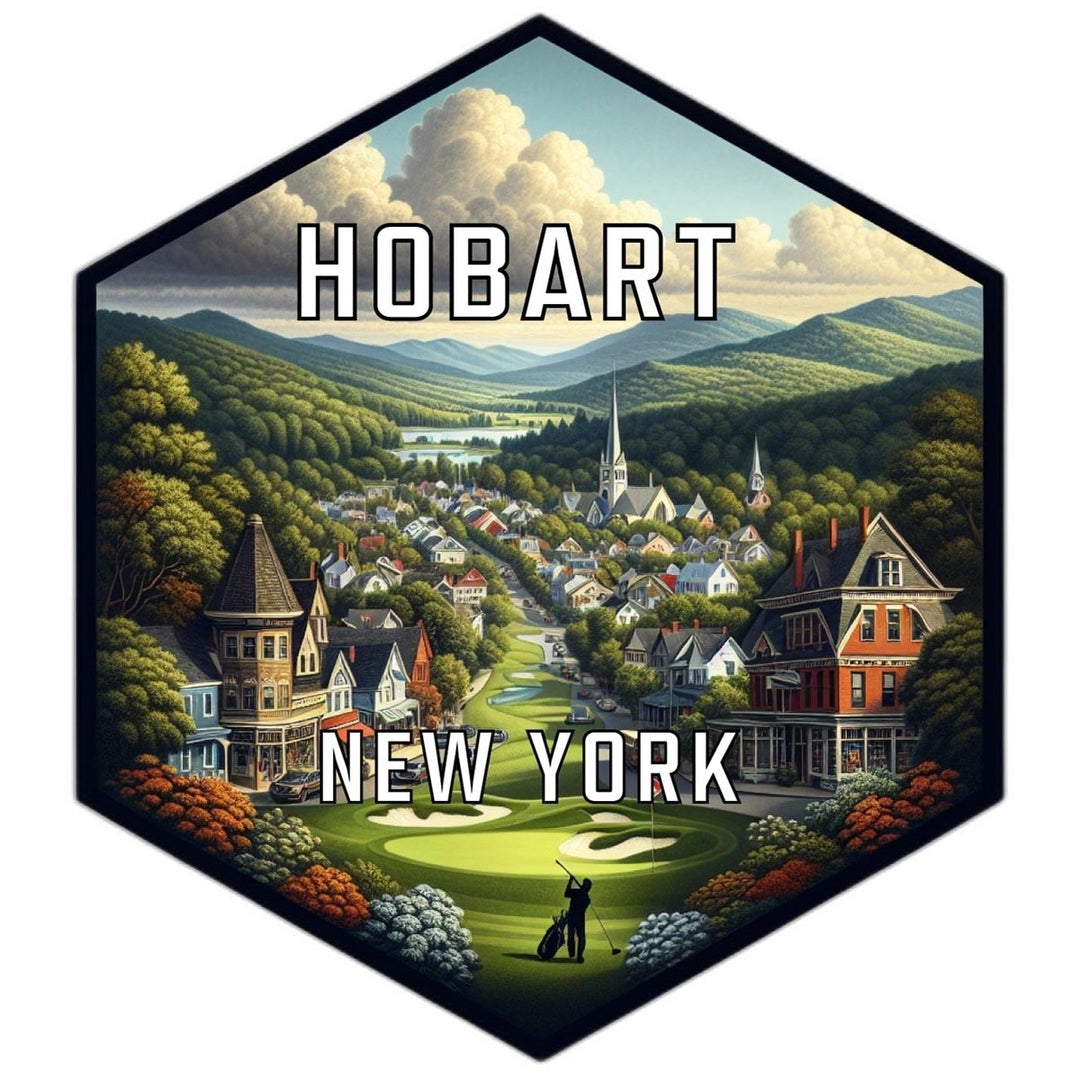 Hobart York Souvenir Travel Destination Die Cut Hexagon Fridge Magnet Image 1