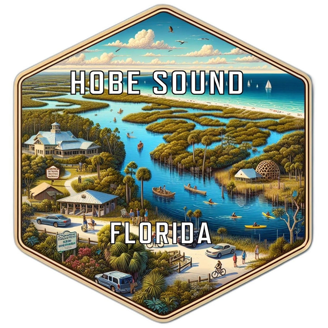 Hobe Sound Florida Souvenir Travel Destination Die Cut Hexagon Fridge Magnet Image 1