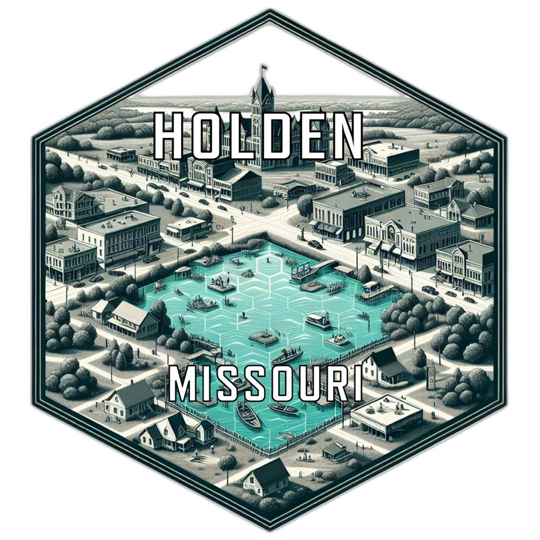 Holden Missouri Souvenir Travel Destination Die Cut Hexagon Fridge Magnet Image 1