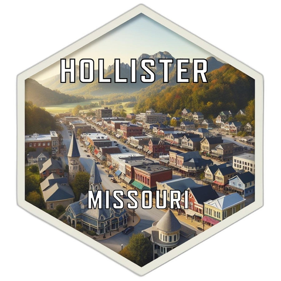 Hollister Missouri Souvenir Travel Destination Die Cut Hexagon Fridge Magnet Image 1