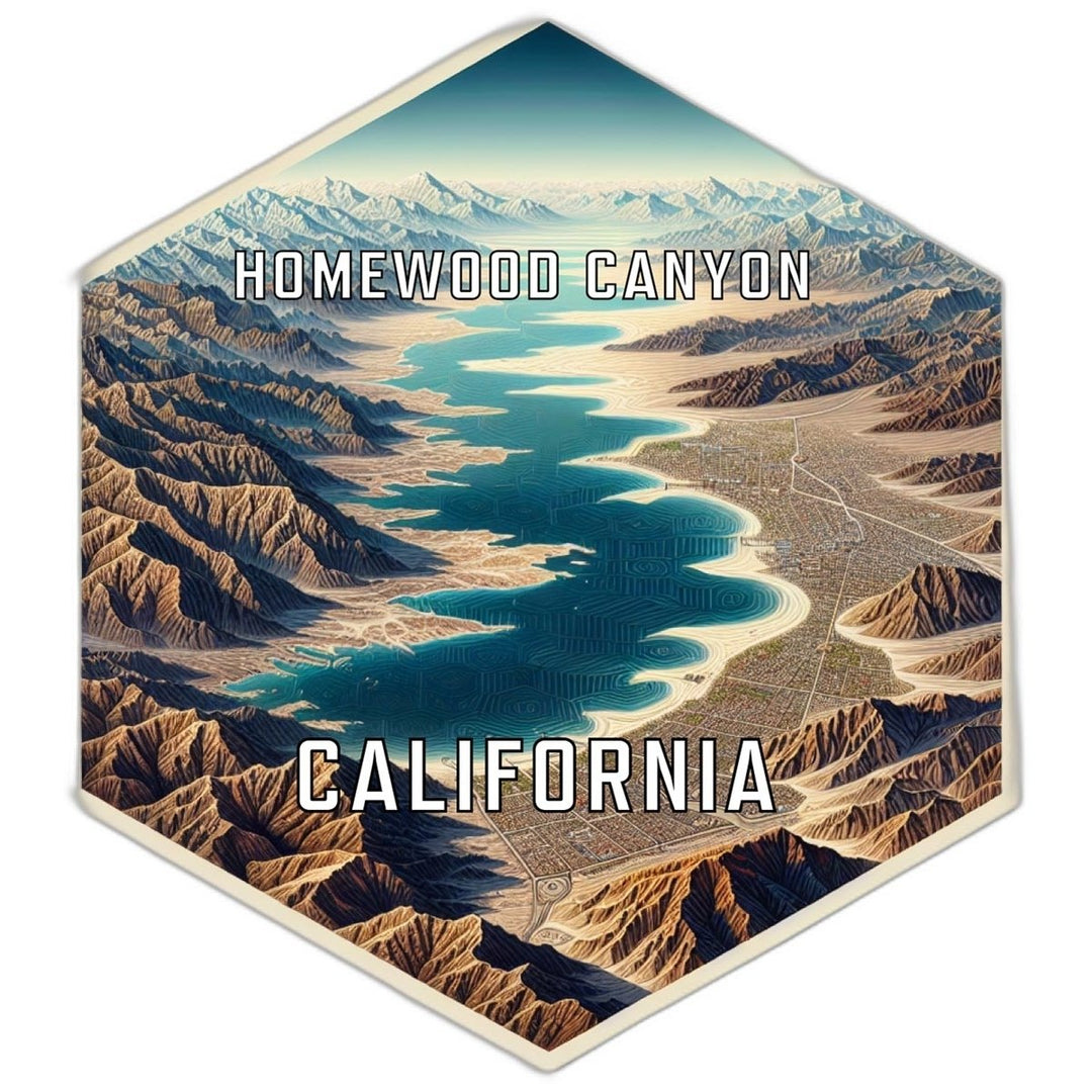 Homewood Canyon California Souvenir Travel Destination Die Cut Hexagon Fridge Magnet Image 1