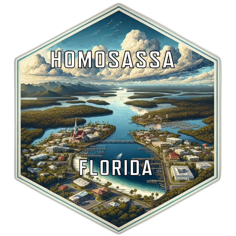 Homosassa Florida Souvenir Travel Destination Die Cut Hexagon Fridge Magnet Image 1