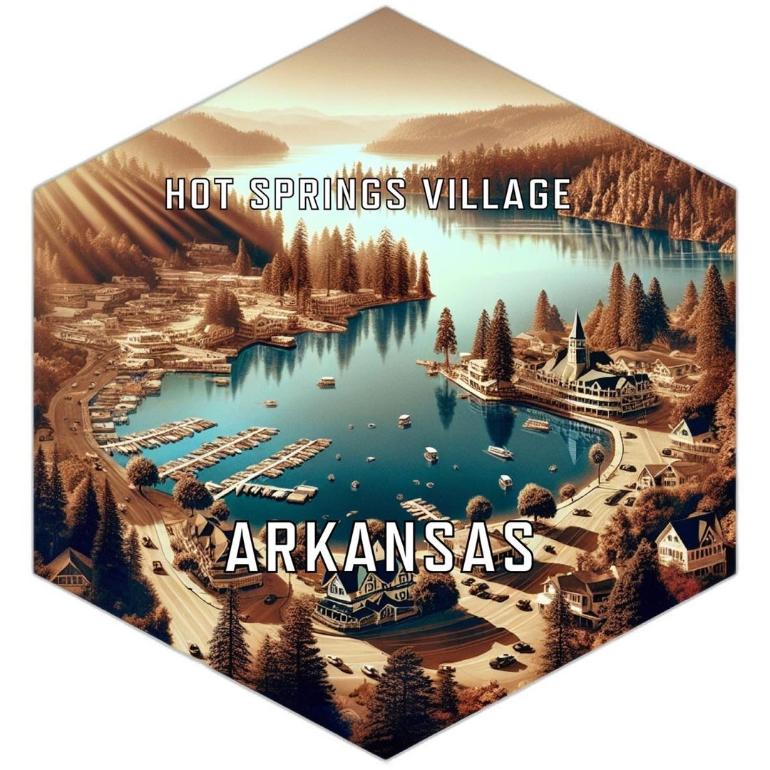 Hot Springs Village Arkansas Souvenir Travel Destination Die Cut Hexagon Fridge Magnet Image 1