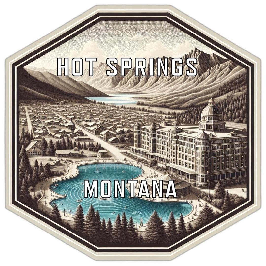 Hot Springs Montana Souvenir Travel Destination Die Cut Hexagon Fridge Magnet Image 1