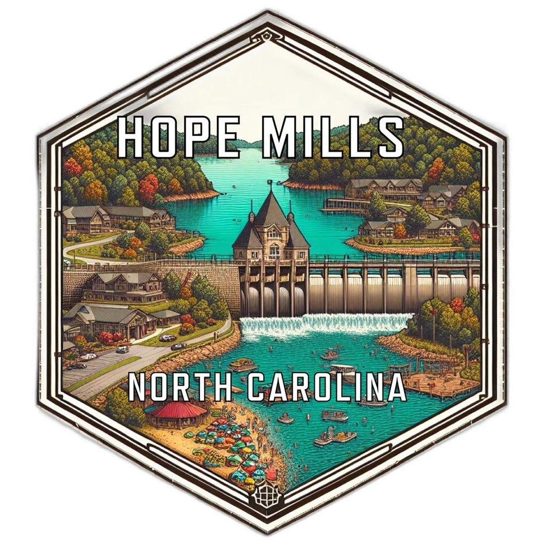 Hope Mills North Carolina Souvenir Travel Destination Die Cut Hexagon Fridge Magnet Image 1