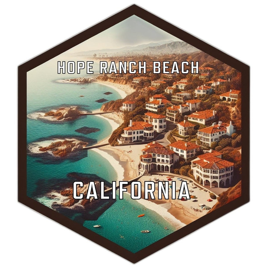 Hope Ranch Beach California Souvenir Travel Destination Die Cut Hexagon Fridge Magnet Image 1