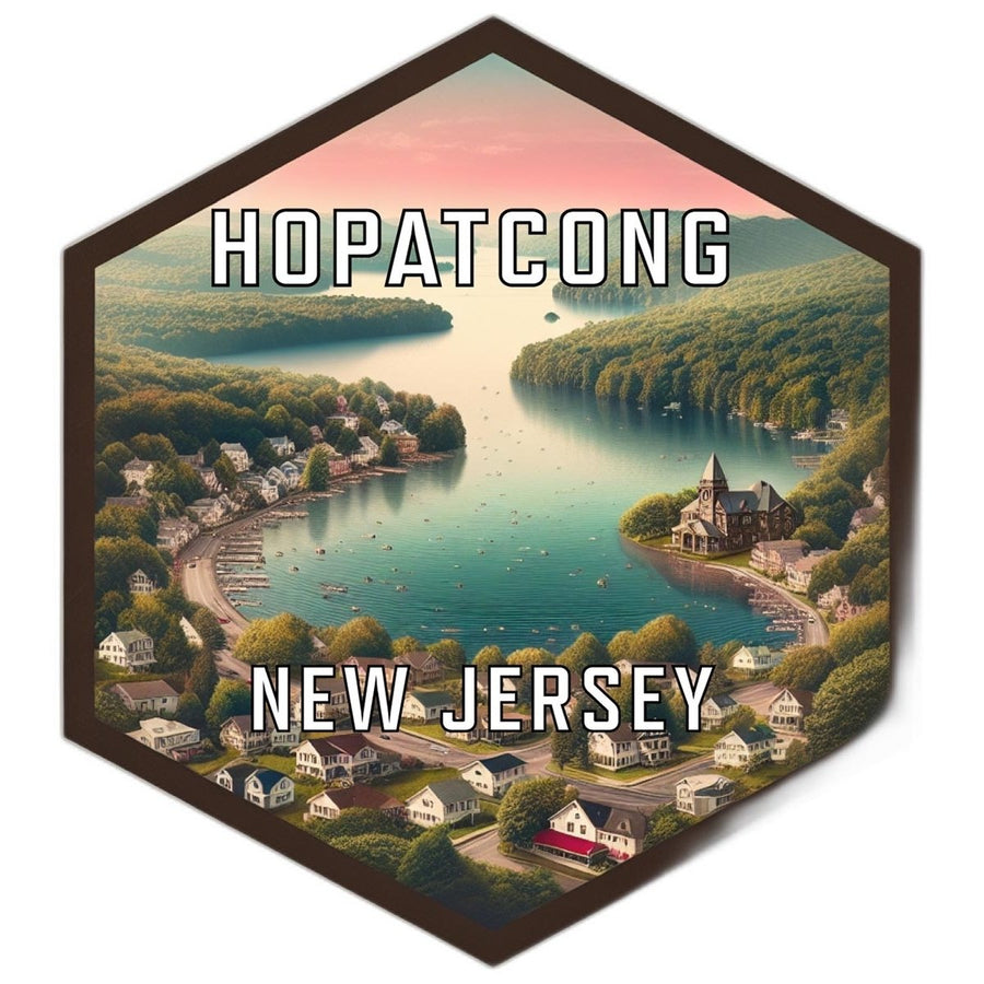 Hopatcong Jersey Souvenir Travel Destination Die Cut Hexagon Fridge Magnet Image 1