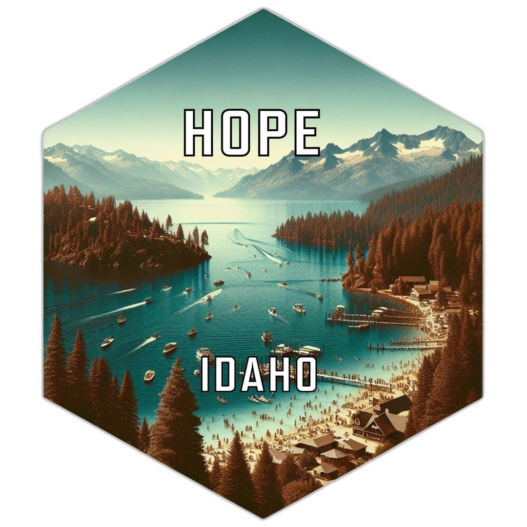 Hope Idaho Souvenir Travel Destination Die Cut Hexagon Fridge Magnet Image 1