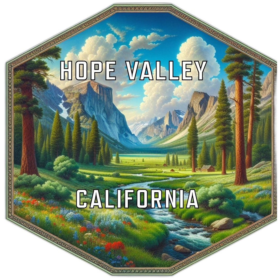 Hope Valley California Souvenir Travel Destination Die Cut Hexagon Fridge Magnet Image 1