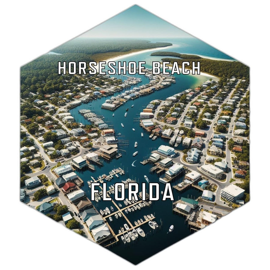 Horseshoe Beach Florida Souvenir Travel Destination Die Cut Hexagon Fridge Magnet Image 1