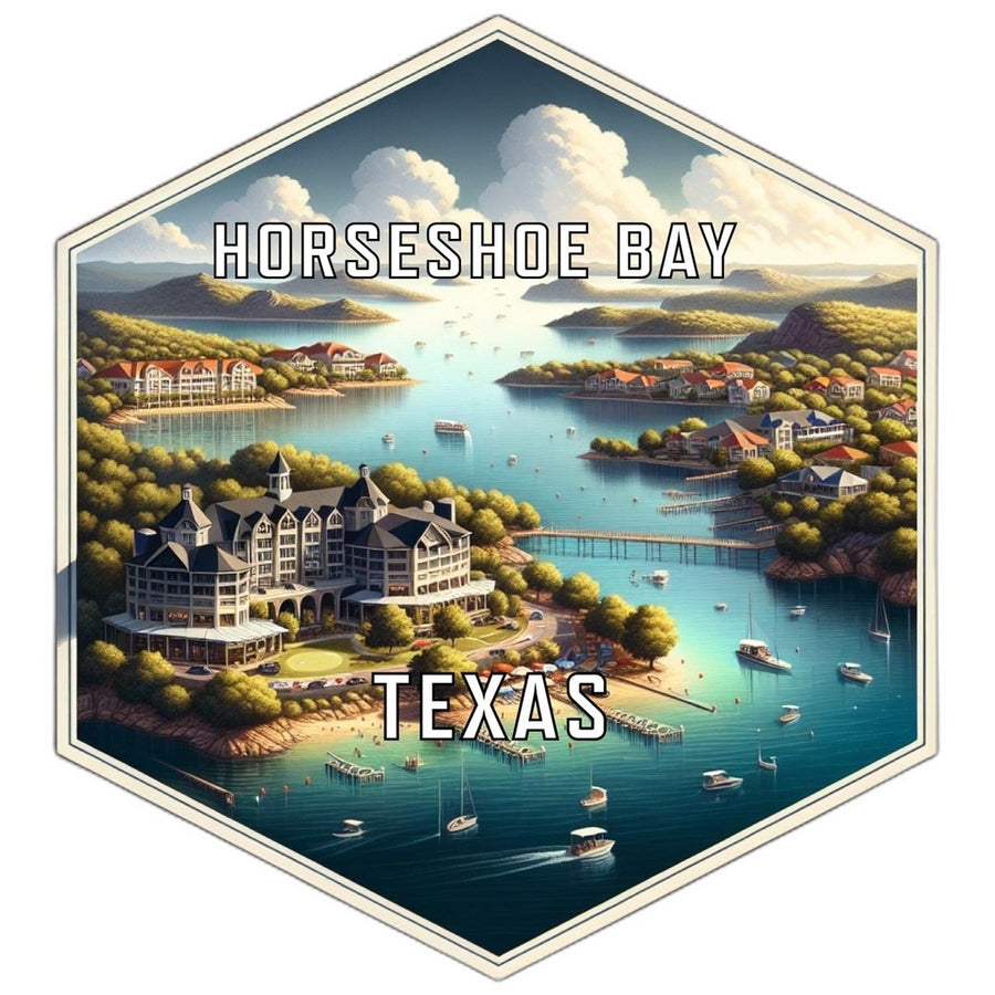 Horseshoe Bay Texas Souvenir Travel Destination Die Cut Hexagon Fridge Magnet Image 1