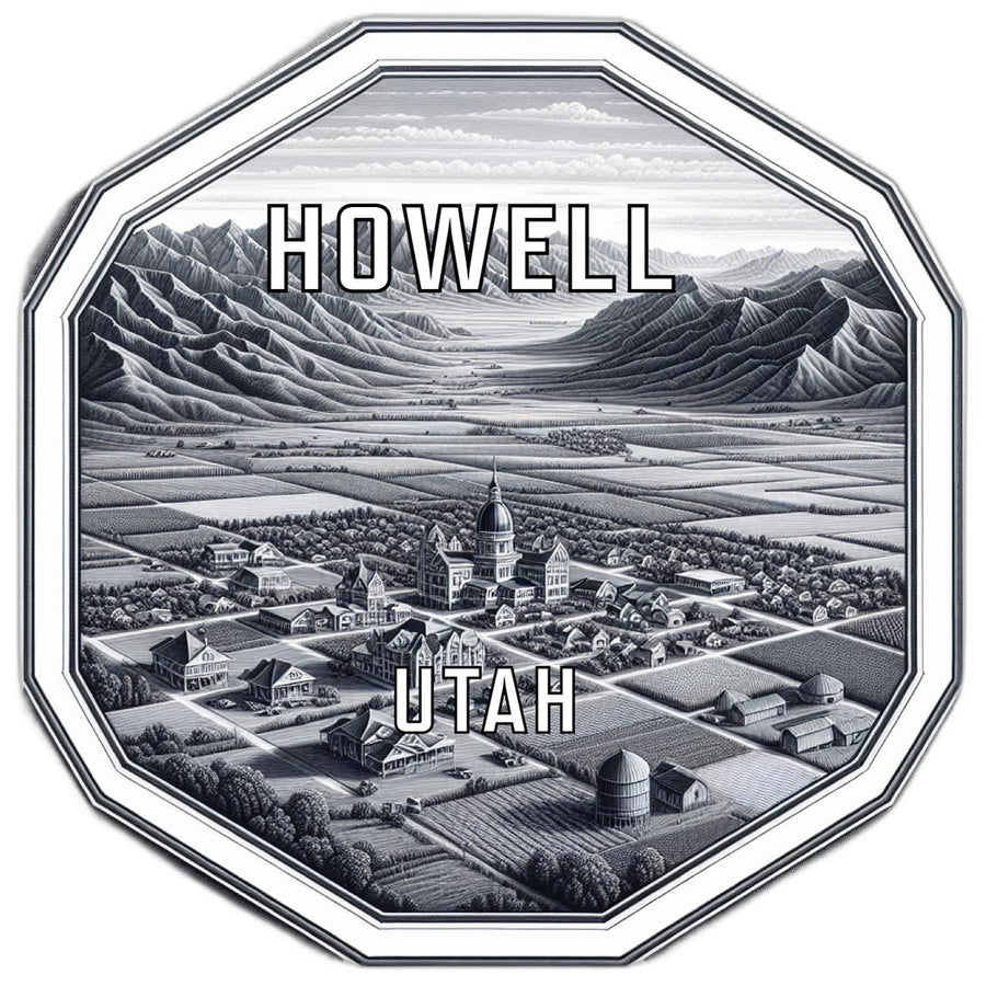 Howell Utah Souvenir Travel Destination Die Cut Hexagon Fridge Magnet Image 1