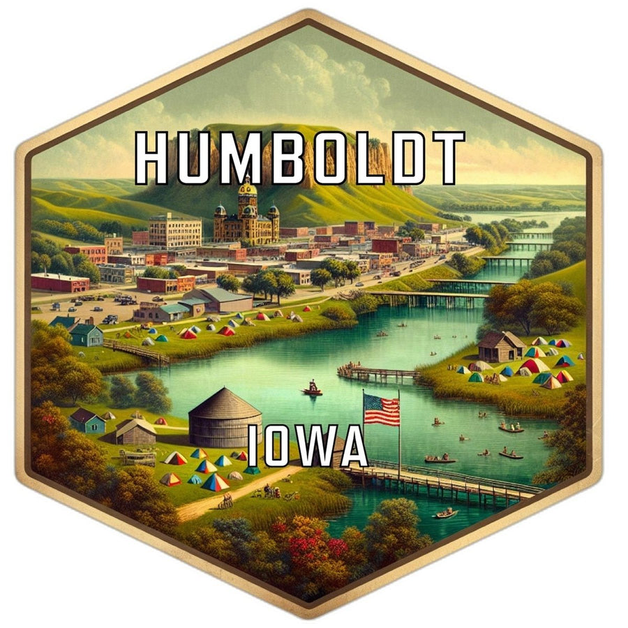 Humboldt Iowa Souvenir Travel Destination Die Cut Hexagon Fridge Magnet Image 1