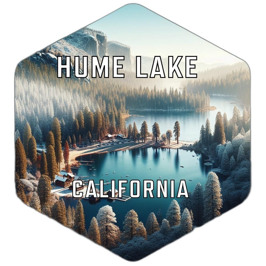 Hume Lake California Souvenir Travel Destination Die Cut Hexagon Fridge Magnet Image 1