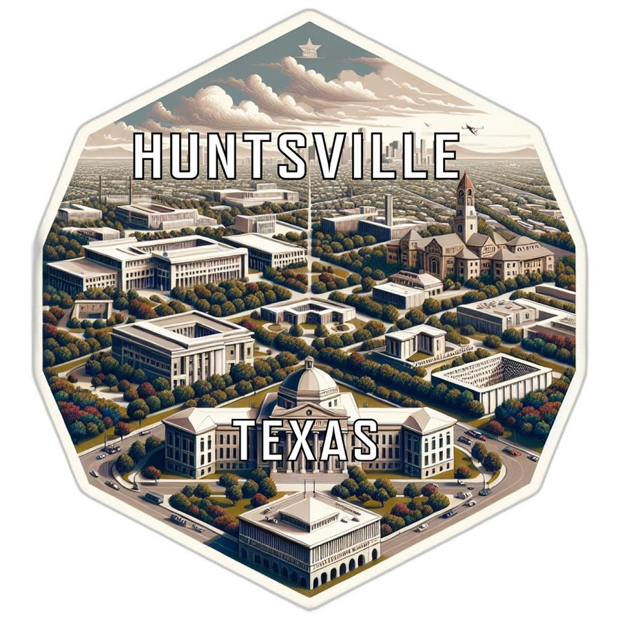 Huntsville Texas Souvenir Travel Destination Die Cut Hexagon Fridge Magnet Image 1