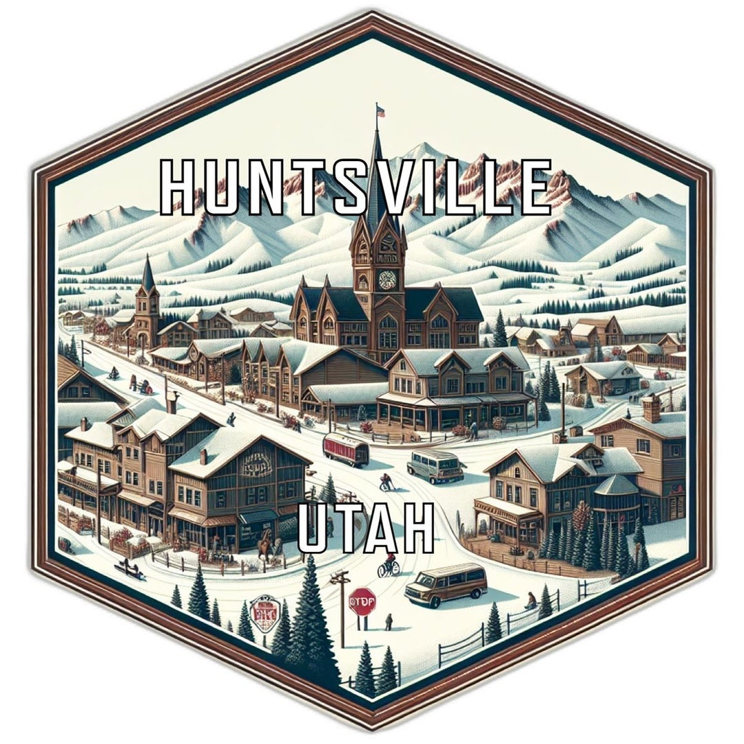 Huntsville Utah Souvenir Travel Destination Die Cut Hexagon Fridge Magnet Image 1