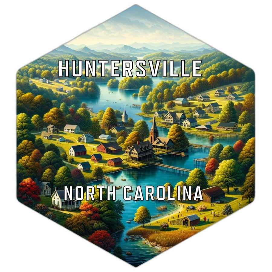 Huntersville North Carolina Souvenir Travel Destination Die Cut Hexagon Fridge Magnet Image 1